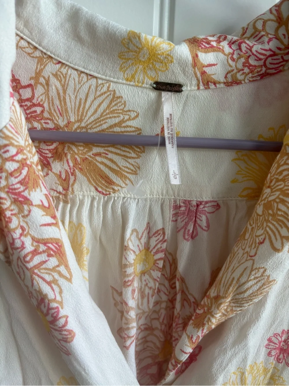 Free People Hawaiian Cream Mini Dress